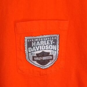 Harley-Davidson Orange Short Sleeve Pocket Tee Men’s Large